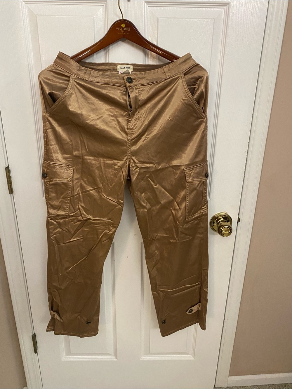 L'AGENCE Brown Cargo Pants with Utility Pockets